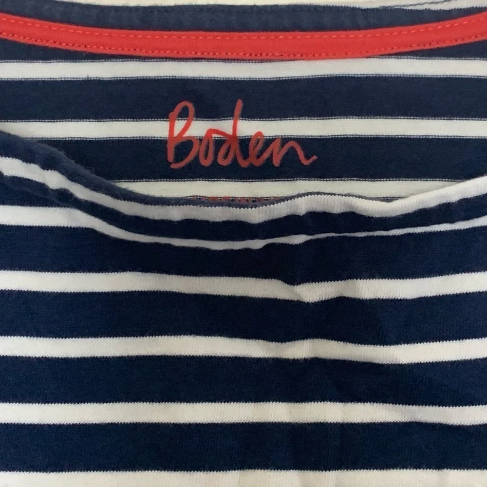 Boden | Striped 3/4 sleeves crewneck knit tee size 13/14